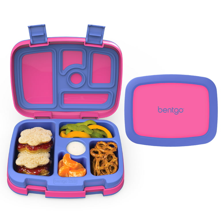Bentgo Kids Leak-Proof 5-Compartment Bento-Style Reuseable Lunch Box, Kids Brights, Fuschia, Size: One, Pink