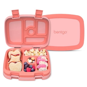 Bentgo Kids Bento-Style 5-Compartment Leak-Proof Lunch Box - Ideal Portion Sizes for Ages 3 to 7 - Durable, Drop-Proof, Dishwasher Safe, BPA-Free, & Made with Food-Safe Materials (Coral)