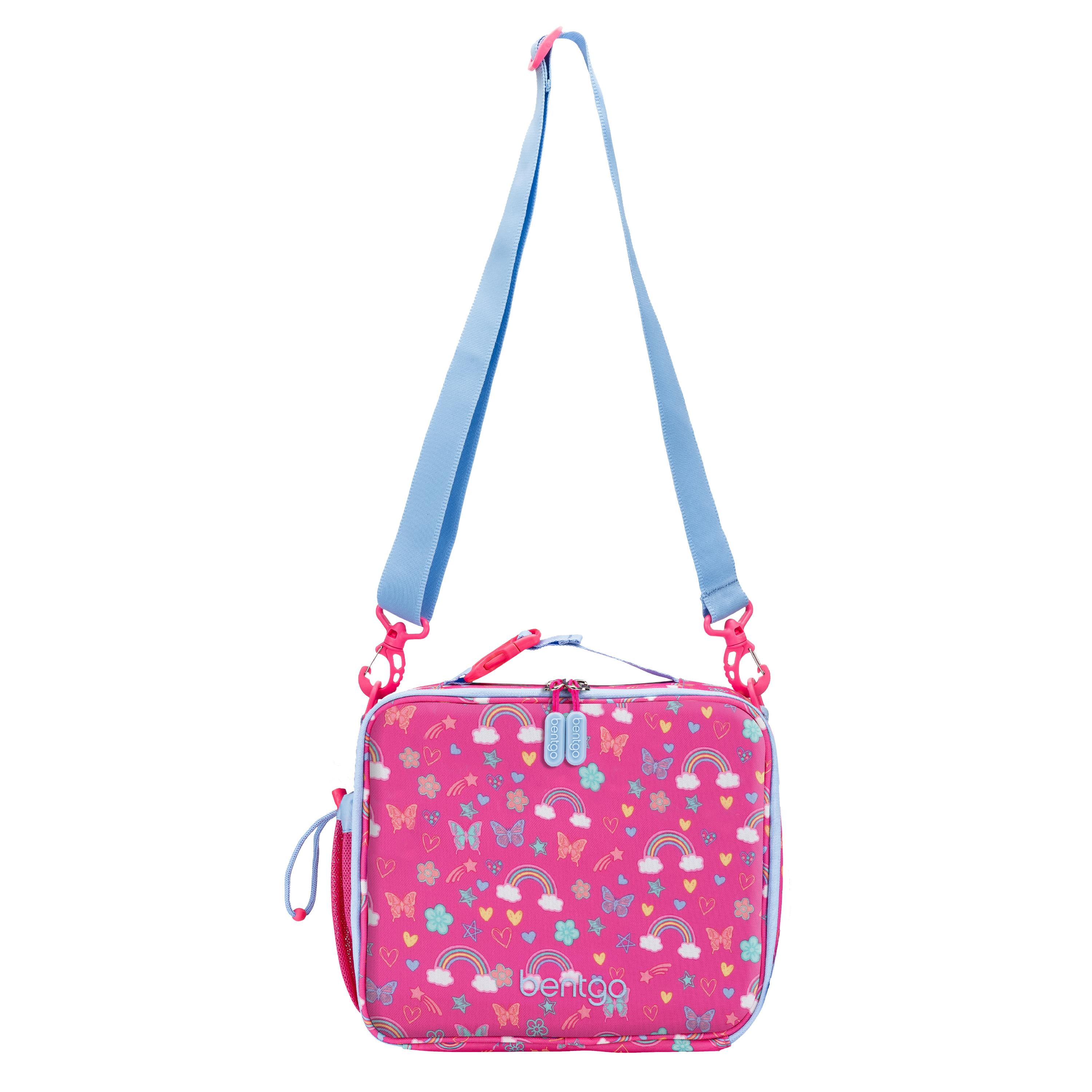 Bentgo Kids Lunch Bag - Rainbows and Butterflies, Leak-Proof Bento Lunch Box for Kids, Durable, BPA-Free, Dishwasher Safe, Perfect for School Lunches