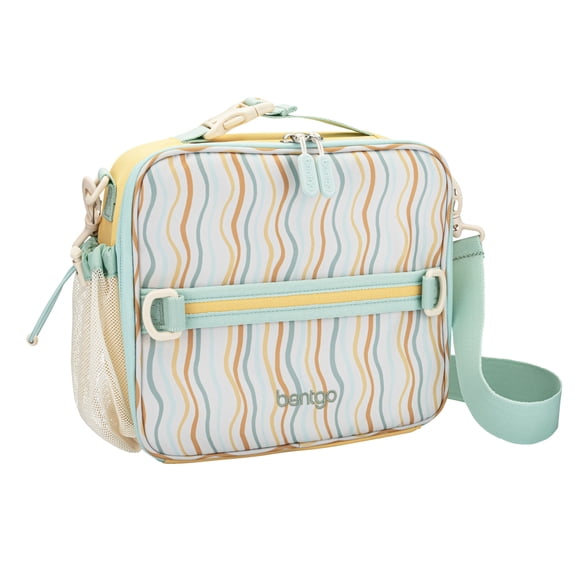 Bentgo Kids Lunch Bag (Whimsy & Wonder Collection) - Durable, Double-Insulated Lunch Bag for Kids 3+; Holds Lunch Box/Water Bottle/Snacks; Water-Resistant Fabric & Zip Pockets (Wavy)