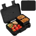 thumbnail image 1 of Bento Kids Lunch Box, 6 Compartments BPA Free Bento Box for Kids, Lunch Containers, Dishwasher Safe Back to School Snack Lunch Box, Ideal Portion Sizes On-the-Go Meal,School(Black), 1 of 7