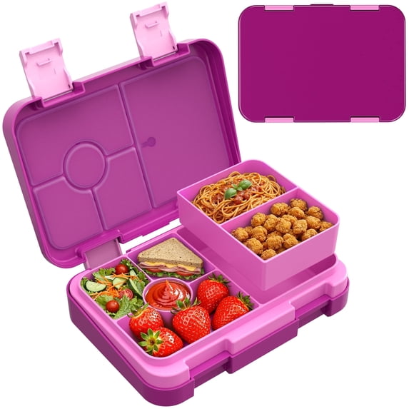 Red Box Bento Kids Lunch Box, 6 Compartments BPA Free Bento Box for Kids, Lunch ...