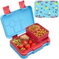 thumbnail image 1 of Bento Kids Lunch Box, 6 Compartments BPA Free Bento Box for Kids, Lunch Containers, Dishwasher Safe Back to School Snack Lunch Box, Ideal Portion Sizes On-the-Go Meal, Ages 3+,School(Light Blue), 1 of 6