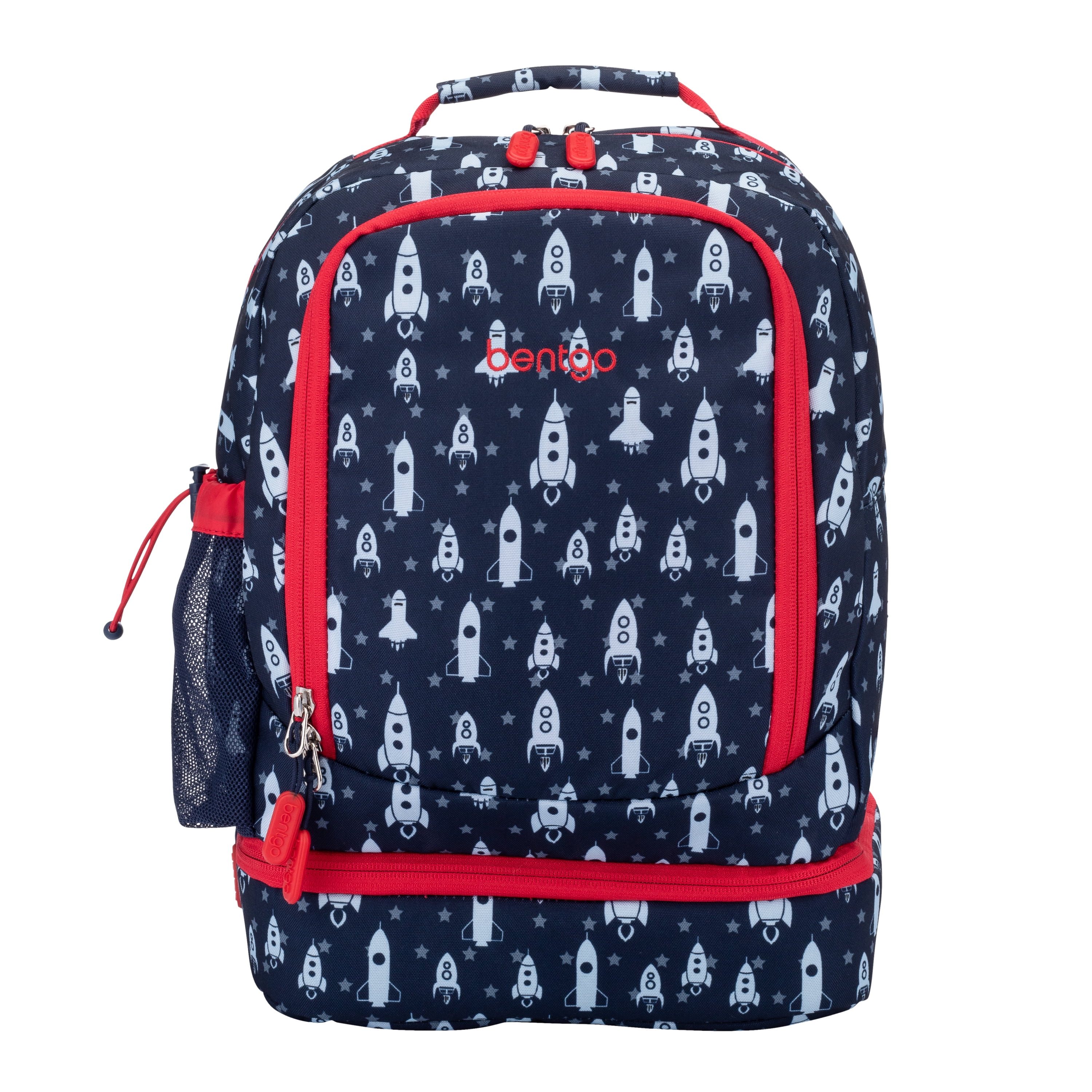 bentgo Kids Prints Sharks Backpack with Lunch Box, Blue (BGBKPAK-SHK)