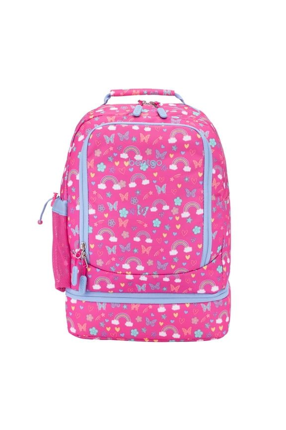 Kids Prints 2-in-1 Backpack & Insulated Lunch Bag - Pink Rainbow
