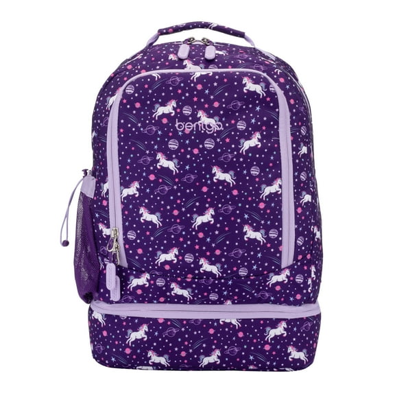 bentgo Kids Prints Unicorn Backpack w/ Lunch Box Purple (BGBKPAK-UNI)