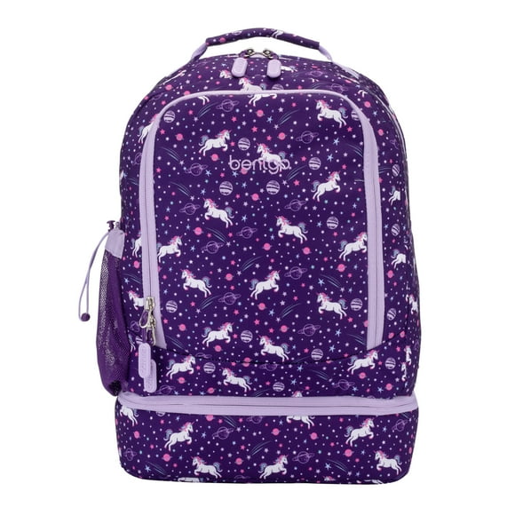 bentgo Kids Prints Unicorn Backpack w/ Lunch Box Purple (BGBKPAK-UNI)