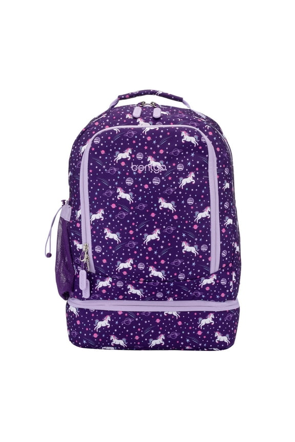 Kids Prints Unicorn Backpack w/ Lunch Box Purple (BGBKPAK-UNI)