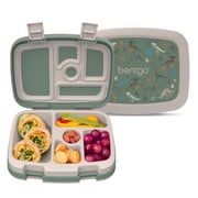 Bentgo Kids Prints Leak-Proof, 5-Compartment Bento-Style Kids Lunch Box - Ideal Portion Sizes for Ages 3-7, Durable, Drop-Proof, Dishwasher Safe, BPA-Free Materials Dino Fossils