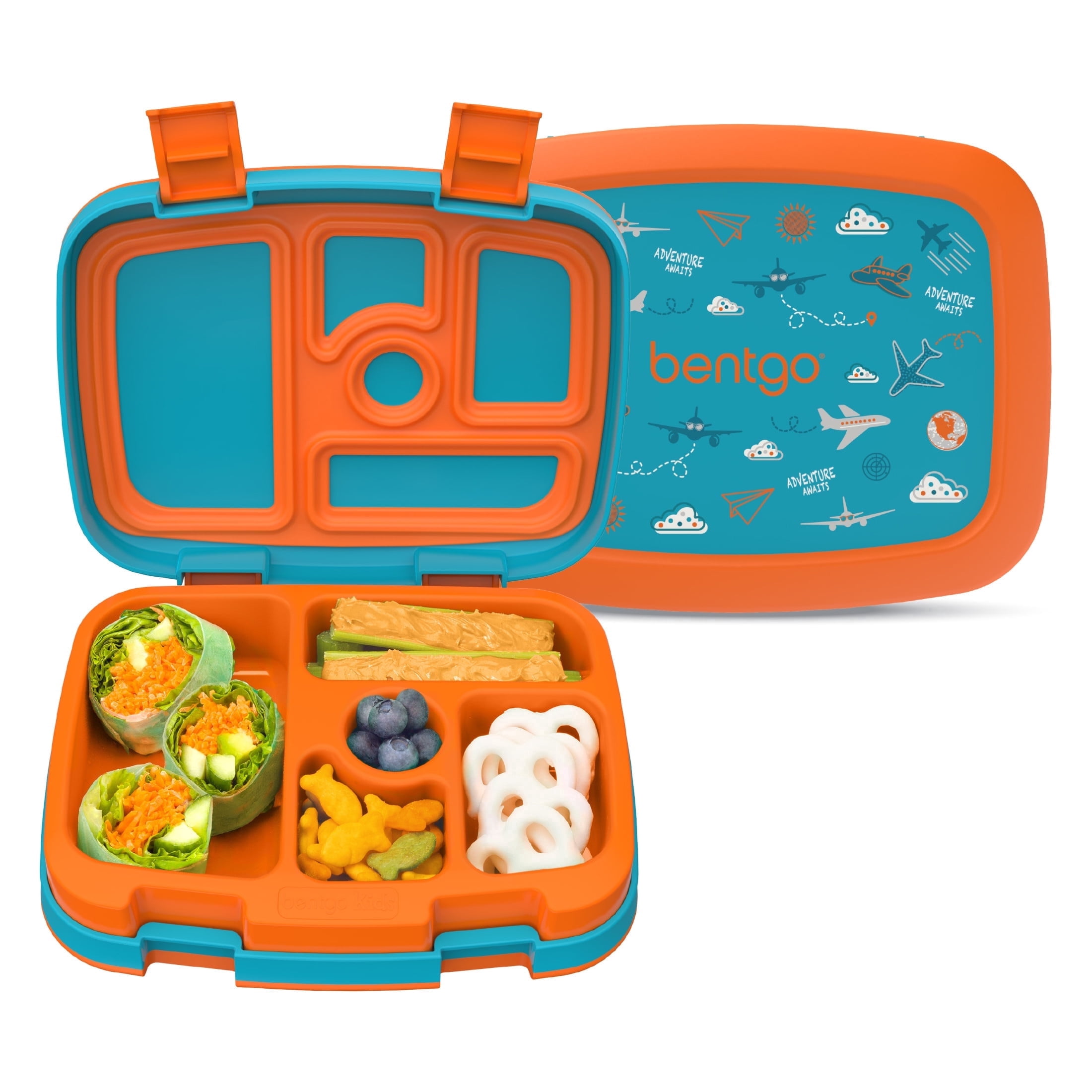 Bentgo Kids Prints Lunch Box, Leak-Proof, Durable, 5-Compartment