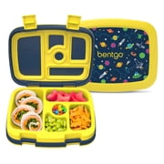 Bentgo Kids Prints Leak-Proof, 5-Compartment Bento-Style Kids Lunch Box - Ideal Portion Sizes for Ages 3-7, Durable, Drop-Proof, Dishwasher Safe, BPA-Free Materials Space