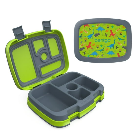 Bentgo Kids Prints Leak-Proof, 5-Compartment Bento-Style Kids Lunch Box (Rainbows and Butterflies) - Durable, Drop-Proof, Dishwasher Safe, & Made with BPA-Free Materials - Ideal for Ages 3-7
