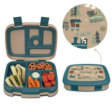 Bentgo® Kids Prints Leak-Proof, 5-Compartment Bento-Style Kids Lunch Box - Ideal Portion Sizes for Ages 3 to 7 - BPA-Free, Dishwasher Safe, Food-Safe Materials - 2023 Collection (Trains)