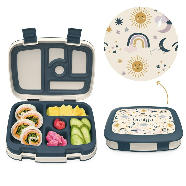Bentgo Kids Prints Leak-Proof, 5-Compartment Bento-Style Kids Lunch Box -  BPA-Free, Dishwasher Safe, Food-Safe Materials (Pink Dots) 