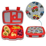 Bentgo® Kids Prints Leak-Proof, 5-Compartment Bento-Style Kids Lunch Box - Ideal Portion Sizes for Ages 3 to 7 - BPA-Free, Dishwasher Safe, Food-Safe Materials (Trucks)