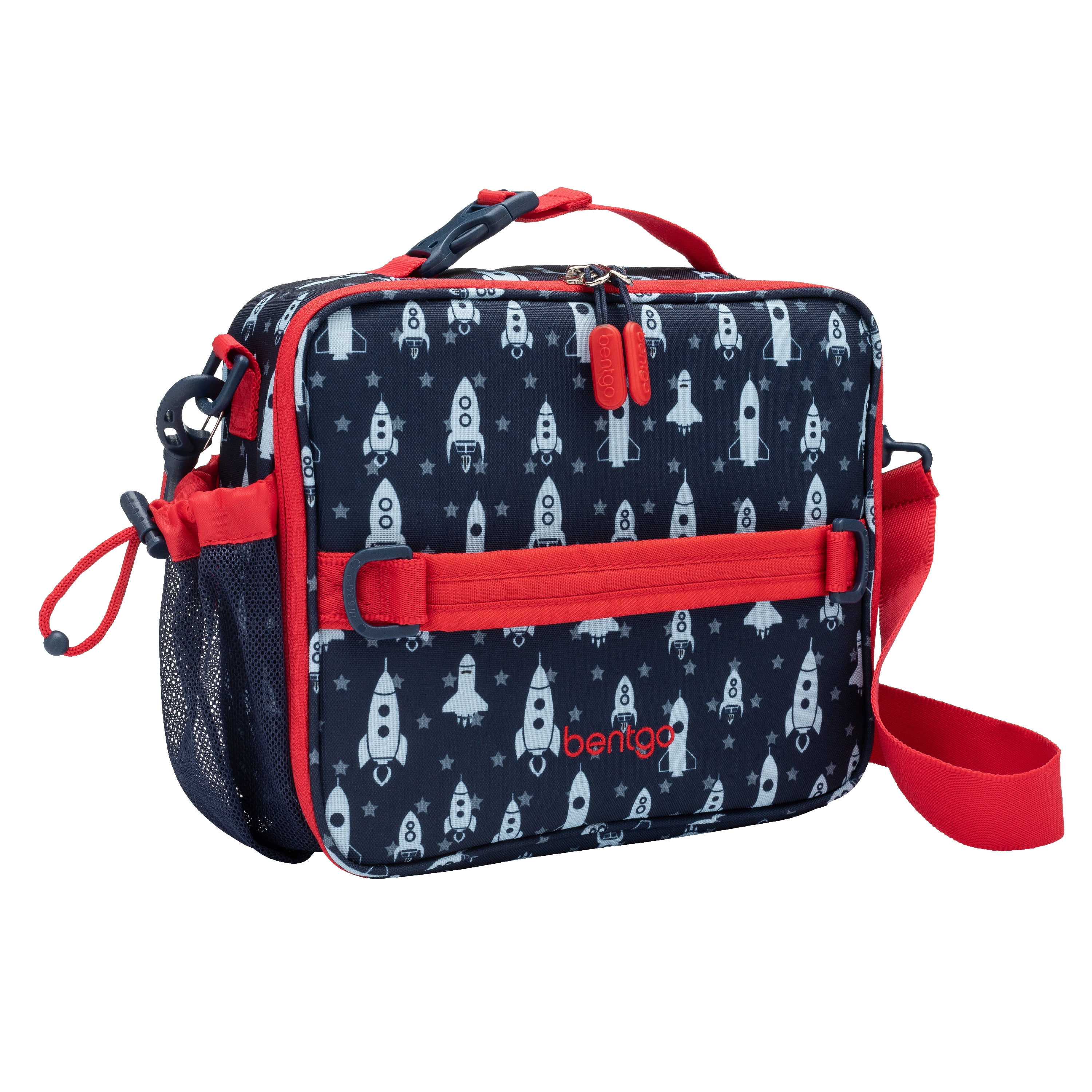 Bentgo Kids Prints Lunch Bag - Double Insulated, Durable, Water-Resistant  Fabric with Interior and Exterior Zippered Pockets and External Bottle  Holder- Ideal for Children 3+ (Rocket) 