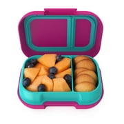 Bentgo Kids Snack - 2 Compartment Leak-Proof Bento-Style Food Storage for Snacks and Small Meals, Easy-Open Latch, Dishwasher Safe, and BPA-Free - Ideal for Ages 3+ (Fuchsia/Teal)