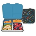 thumbnail image 1 of Bentgo Kids Stainless Steel Prints Leak-Resistant Lunch Box - 3-Compartments with Bonus Silicone Container, Durable, Eco-Friendly, Dishwasher Safe, BPA-Free, Ideal for School, Ages 3+ (Dinosaur), 1 of 8