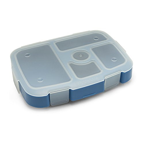 Bentgo Kids Tray (Blue) with Transparent Cover for At-Home Meals, Lunch Meal Prep, and More