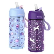 bentgo Plastic Water Bottle 15 oz. Unicorn/Lavender Galaxy 2/Pack (BGKDWB2-1)