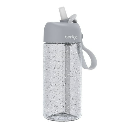bentgo Plastic Water Bottle 15 oz. Silver Glitter (BGKDWB1-SL)