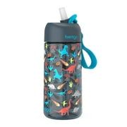 Bentgo® Kids Water Bottle - New & Improved 2023 Leak-Proof, BPA-Free 15 oz. Cup for Toddlers & Children - Flip-Up Safe-Sip Straw for School, Sports, Daycare, Camp & More (Dinosaur)