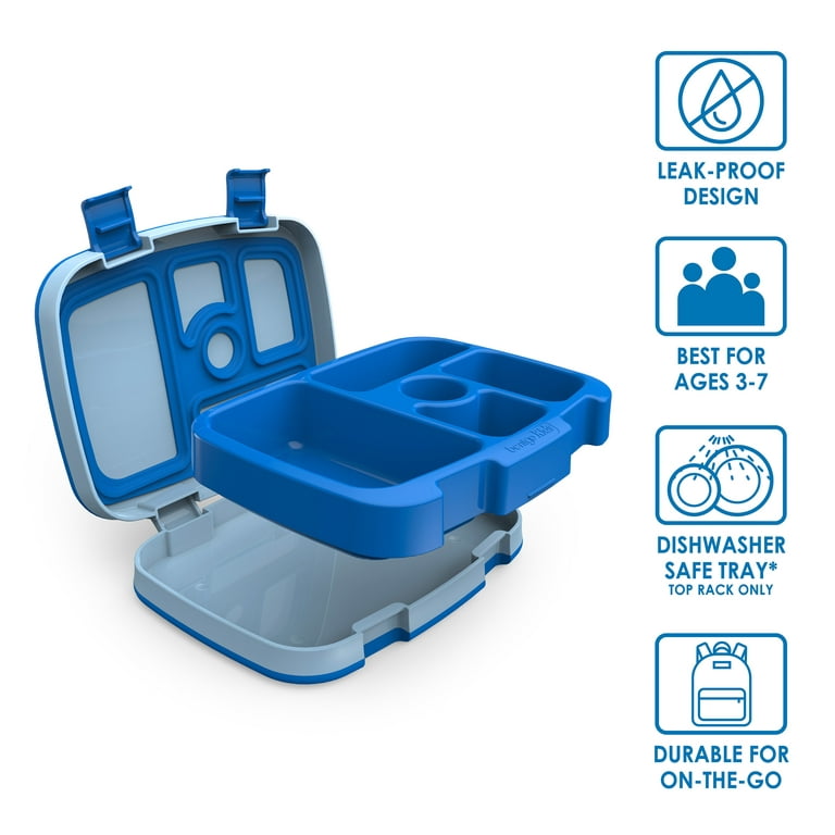 FOOYOO Bento Box for Kids, 3 Compartment, 1050ML, Leak-Proof, BPA-Free, Microwave, Freezer, Dishwasher Safe, Blue