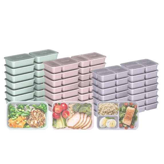 Bentgo Meal Prep Containers – 90-Piece Reusable Food Storage Set, BPA-Free, Microwave, Freezer & Dishwasher Safe, Stackable Portion Control Containers for Lunch, Meal Prep & Leftovers