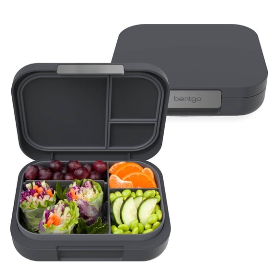 Bentgo Modern - Adult & Teen Bento Lunch Box; 3-4 Compartments Leak-resistant 5.5 Cup Capacity/44 Fl Oz Improved Locking Clips Reusable Dishwasher/microwave Safe Tray (dark Gray)