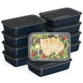 thumbnail image 1 of Bentgo Prep - 20-Piece 1-Compartment Reusable Meal Prep Containers with Lids, PFAS & BPA Free Materials, Durable, Microwave, Freezer, & Dishwasher Safe To Go Food Storage (Navy Blue), 1 of 5