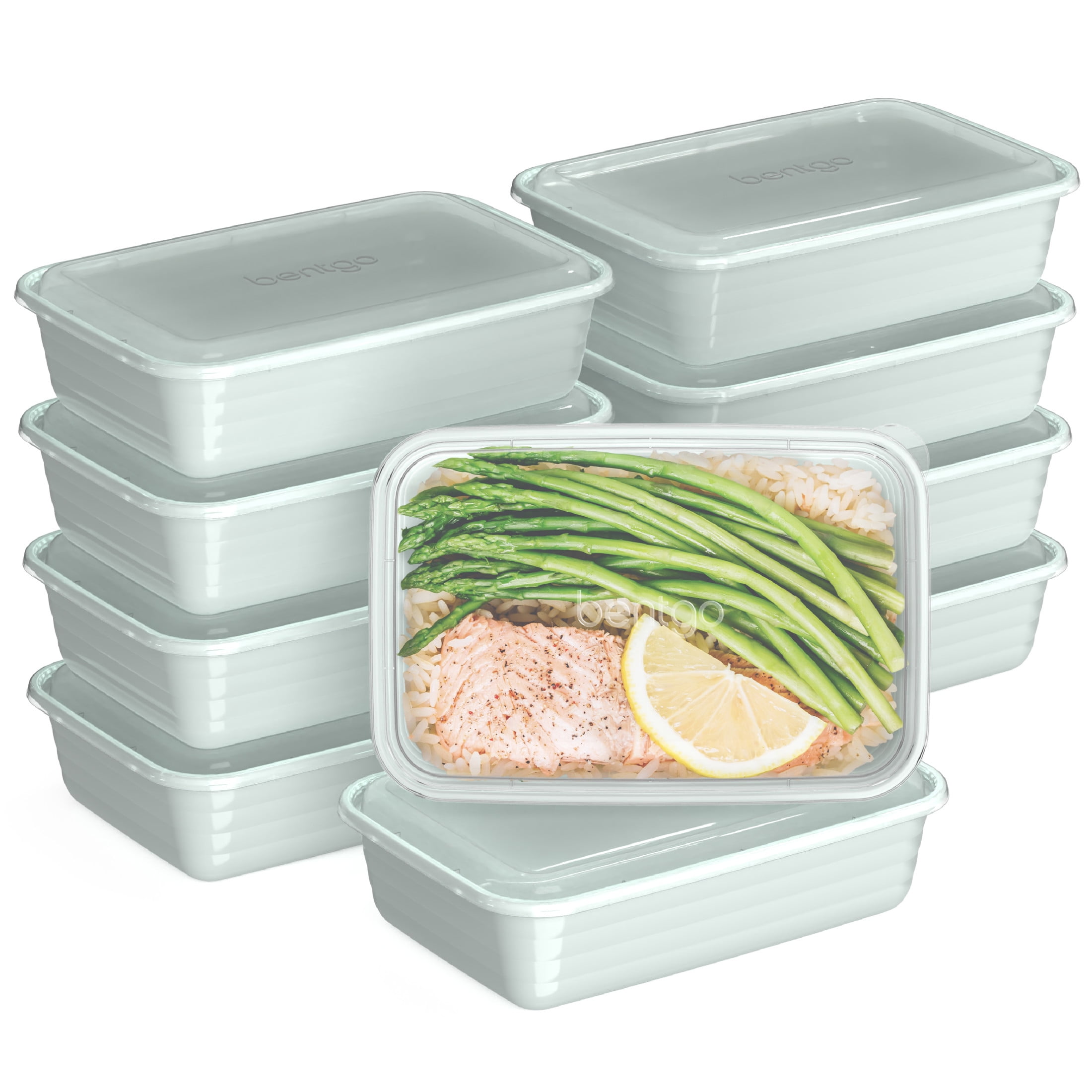 Bentgo Prep - 20-Piece 1-Compartment Reusable Meal Prep Containers with Lids, PFAS & BPA Free Plastic Materials, Durable, Microwave, Freezer, & Dishwasher Safe To Go Food Storage (Mint)