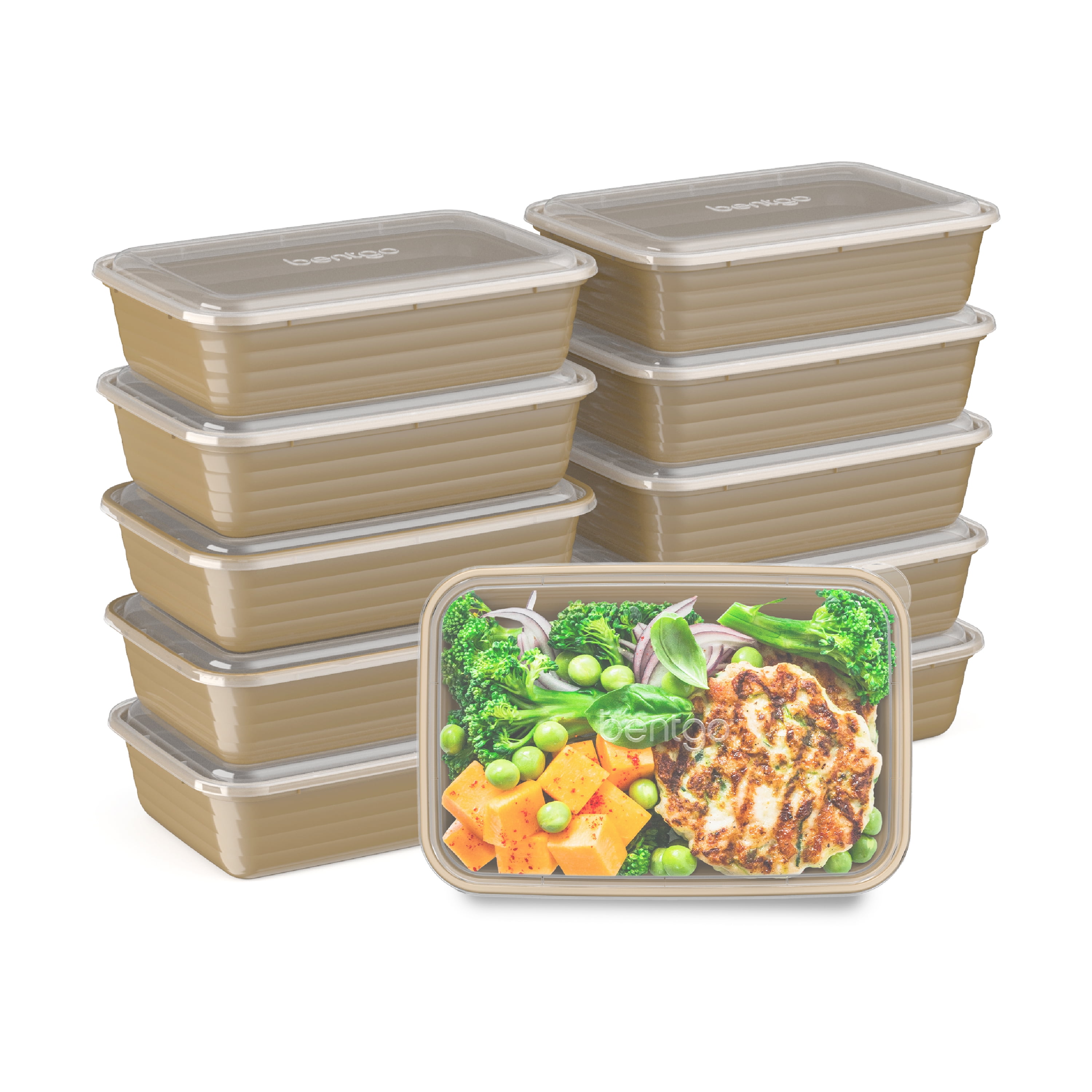 INEVIFIT Meal Prep Single Compartment BPA Free, Premium Food Storage Containers, Durable & Reusable, 28 oz. Stackable 10 Pack, Microwaveable