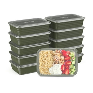 Promoze 25-Pack Meal Prep Plastic Microwavable Food Storage Containers with  Lids 28 oz. 1 Compartment Black Rectangular Reusable Lunch Boxes 