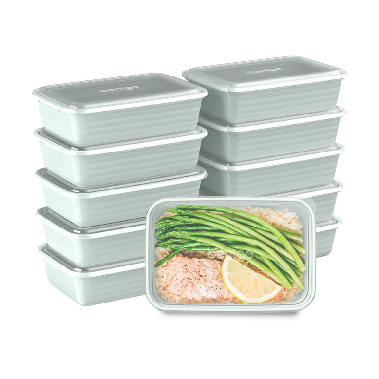 D-GROEE Food Storage Meal Prep Container Box With Lid, Bean Snacks Sauce  Leakproof 2 Compartment Plastic Bento Container Box 