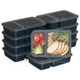 thumbnail image 1 of Bentgo Prep - 20-Piece 2-Compartment Reusable Meal Prep Containers with Lids, PFAS & BPA Free Materials, Durable, Microwave, Freezer, & Dishwasher Safe To Go Food Storage (Navy Blue), 1 of 8