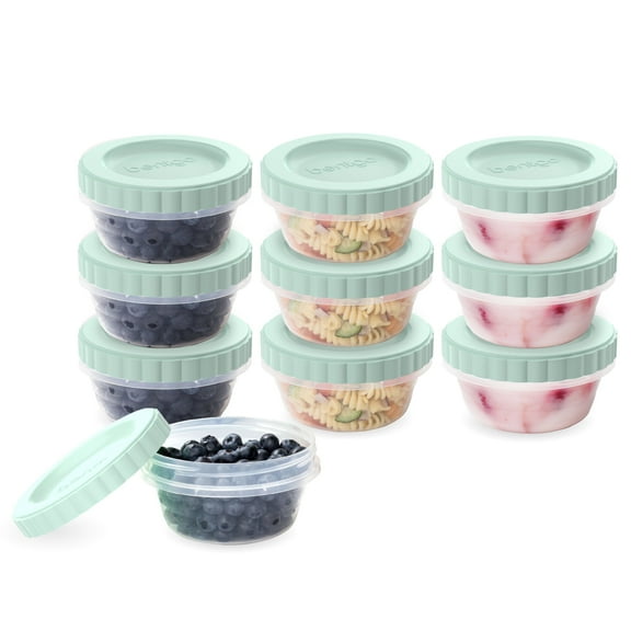 Bentgo Prep - 20 Piece 8 fl oz Leak-Proof Deli Containers with Lids, Food Storage for Meal Prep, Twist-Top, Reusable, & BPA-Free, Stackable, Microwave, Freezer, & Dishwasher Safe (Honeydew)