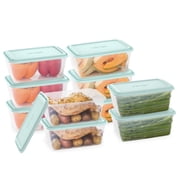 Bentgo Prep - 20-Piece Deep-Dish Storage Containers, Extra-Large 8-Cup Capacity for Meal Prep & Leftovers, Reusable & BPA-Free, Durable, Microwave, Freezer, Dishwasher Safe Aqua Splash