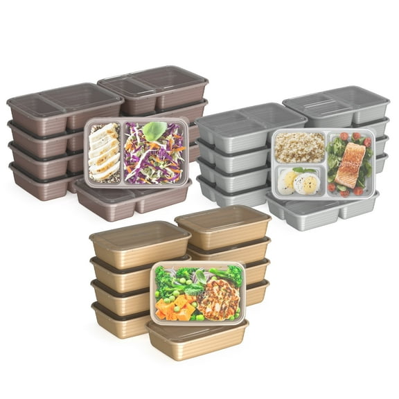 Bentgo Prep 60-Piece Meal Prep Box Gleam Metallics Collection (BGPRPAK3-M)