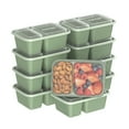 thumbnail image 1 of Bentgo Prep -  2-Compartment Snack Containers with Lids - Reusable, Microwaveable, Durable, & BPA-Free, Freezer, & Dishwasher-Safe Meal Prep Food Storage - 10 Trays & 10 Lids (Basil Glitter), 1 of 7