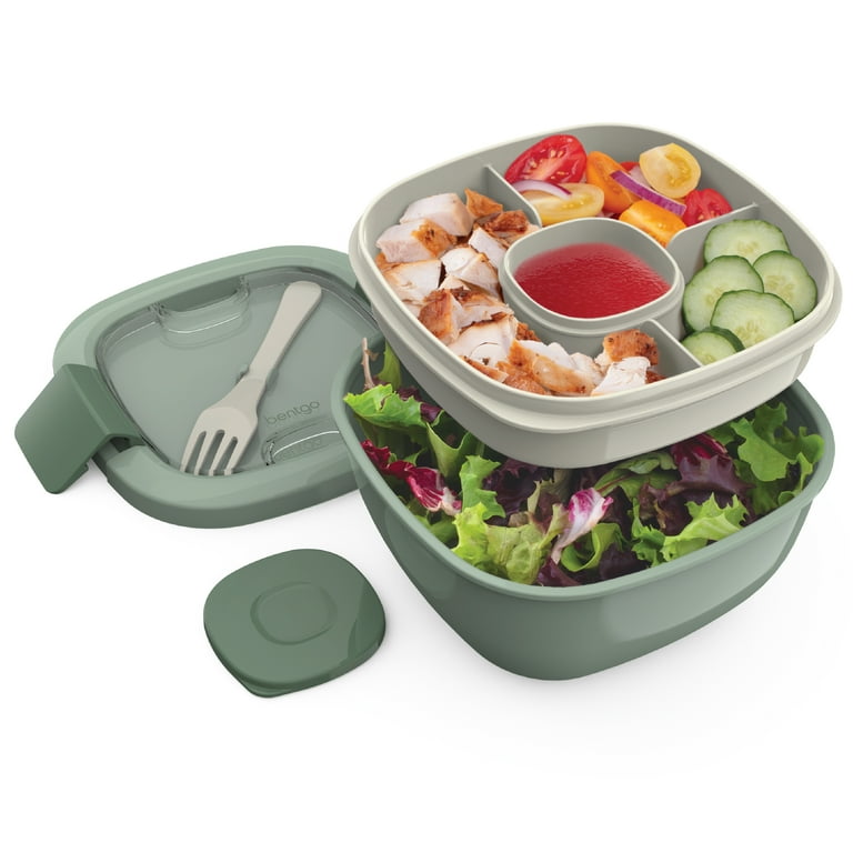 Salad - Stackable Lunch Container with Large 54-oz Salad Bowl, 4