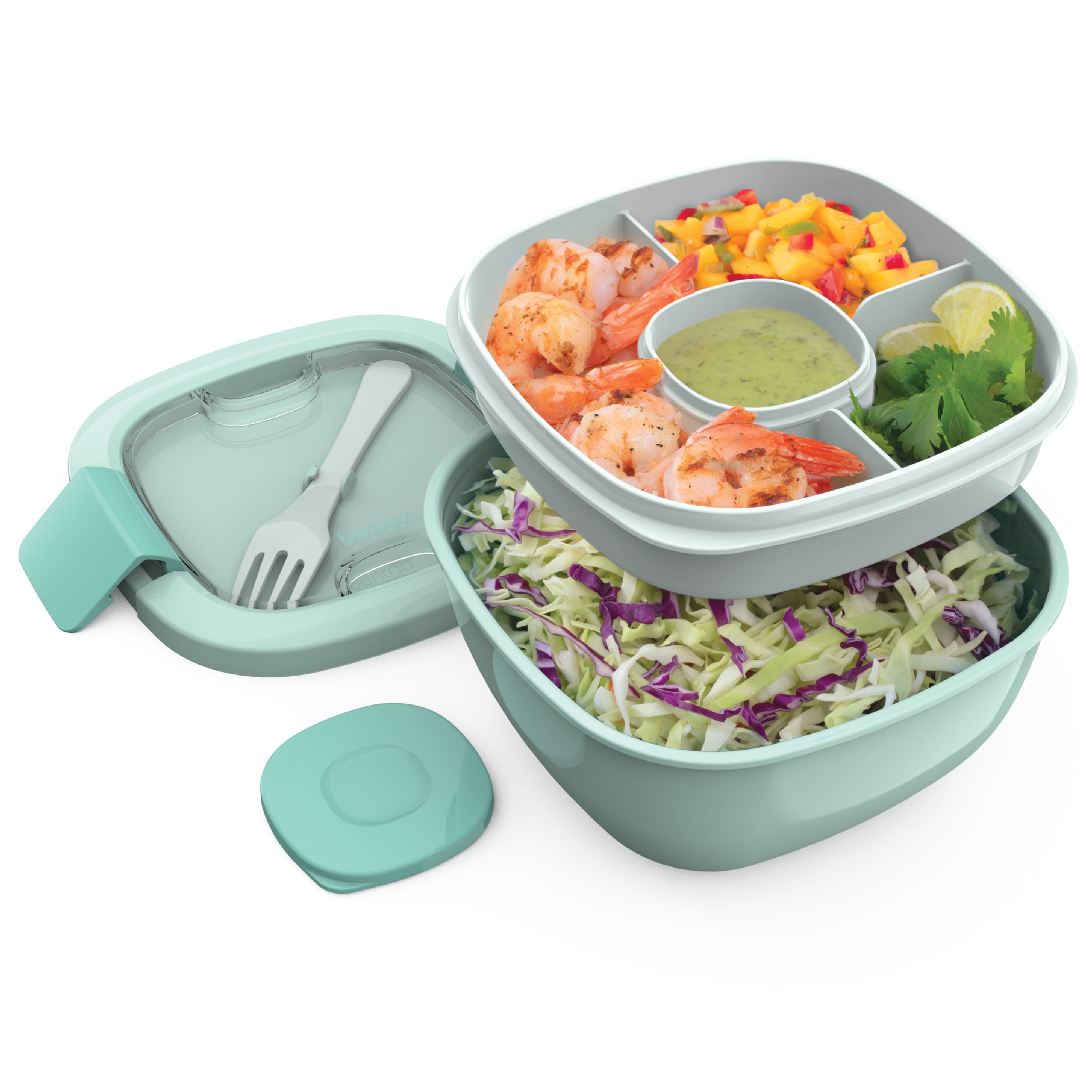  kinsho Bento Salad Container, Lunch Bowl for Salads, Bento  Lunch-Box Containers with Lid for Adults, Meal Prep Kit for Lunches To Go, Leakproof Dressing Cup