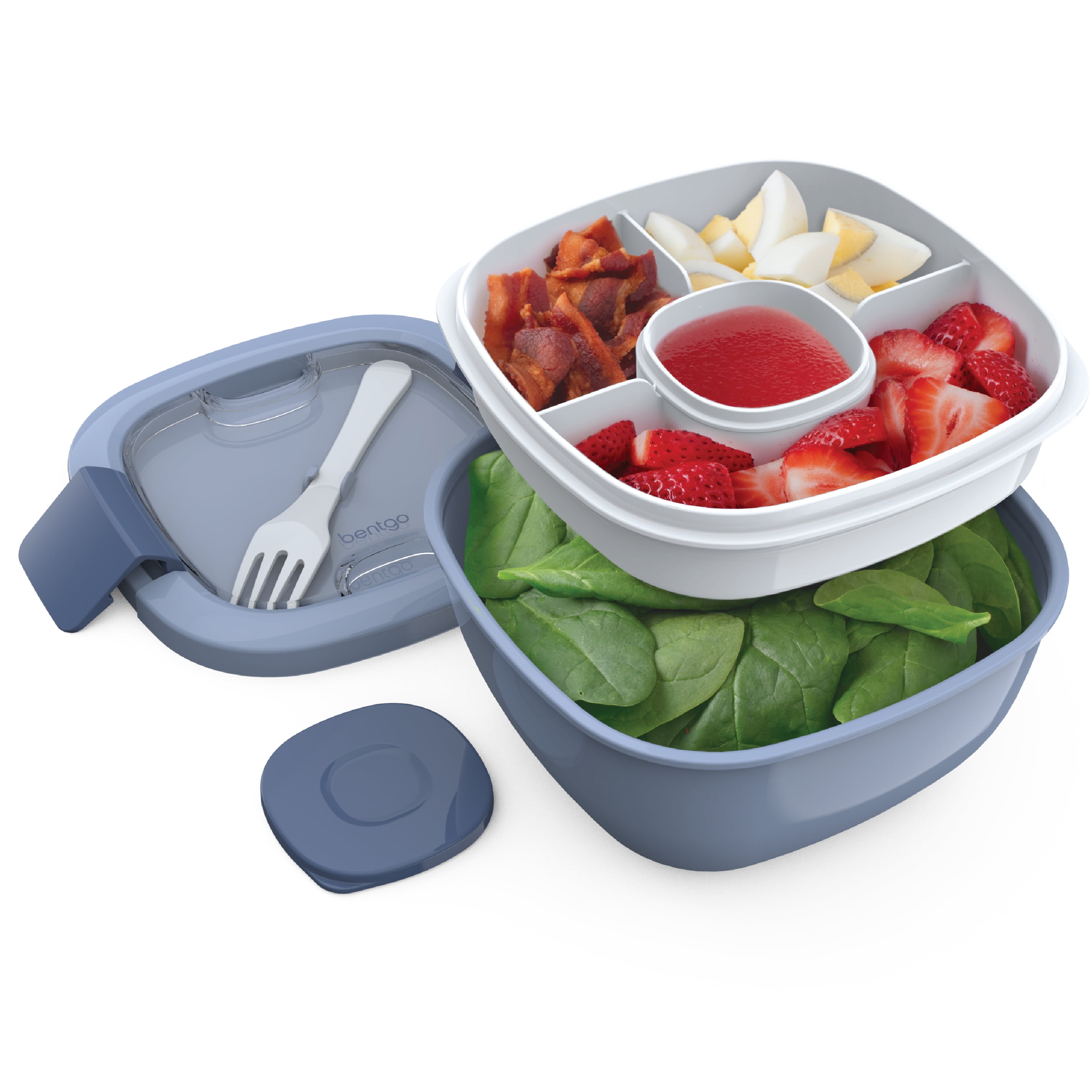 Portable Salad Lunch Container - 38 Oz Salad Bowl - 2 Compartments with  Dressing Cup, Large Bento Bo…See more Portable Salad Lunch Container - 38  Oz