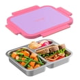 thumbnail image 1 of Bentgo Stainless Steel Lunch Box - Leak-Proof, 3 Compartments, 4.3-Cup Capacity, Ideal for Kids 3+, Teens & Adults, Durable, Reusable (Lilac), 1 of 8