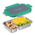 thumbnail image 1 of Bentgo Stainless Steel Snack Box - Leak-Proof, 2 Compartments, 2-Cup Capacity, Ideal for Kids 3+, Teens & Adults, Durable, Reusable (Gray Leaf), 1 of 8