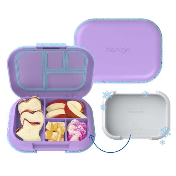Bentgo Chill Kids Leak-Proof Lunch Box - 4-Compartment Bento Box with Built-In Ice Pack, 3.3 Cup Capacity, PFAS & BPA-Free, Microwave & Dishwasher Safe, Ideal Size for Ages 3 to 7 (Vivid Orchid)