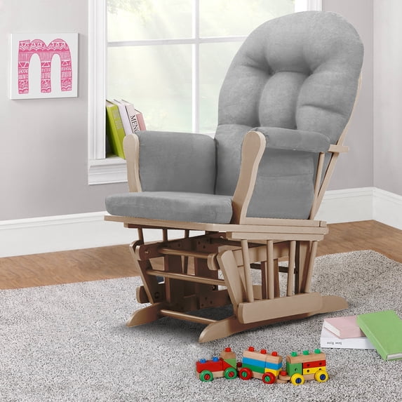 Bentley Glider, Natural with Gray Cushions