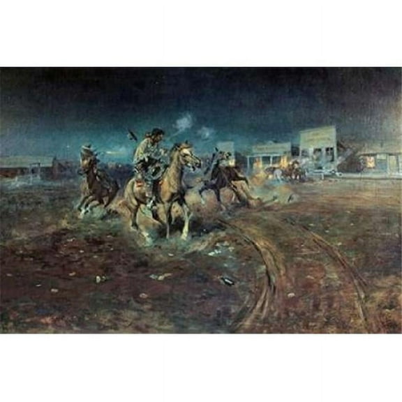 Bentley Global Arts PDX133310SMALL When Guns Speak Poster Print by Charles M. Russell, 12 x 18 - Small