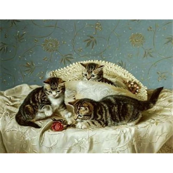 Bentley Global Arts PDX266105SMALL Kittens Up To Mischief Poster Print by Horatio Henry Couldery, 11 x 14 - Small