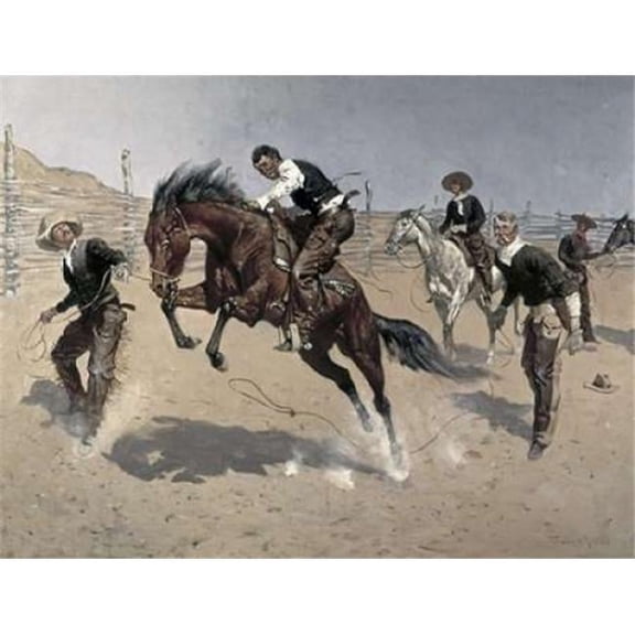 Bentley Global Arts PDX279609SMALL Turn Him Loose Bill Poster Print by Frederic Remington, 9 x 12 - Small