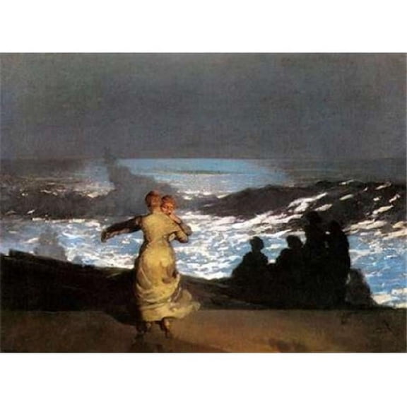 Bentley Global Arts PDX373204LARGE A Summer Night Poster Print by Winslow Homer, 18 x 24 - Large